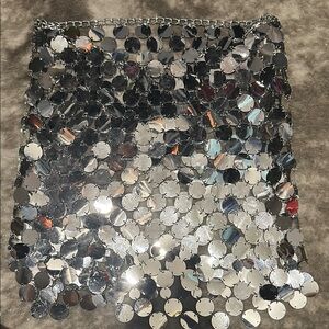 12th Tribe Silver Sequin Skirt